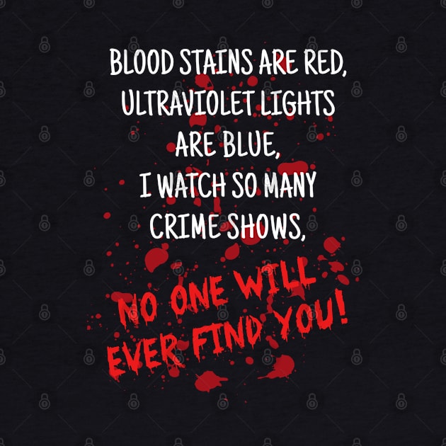 Blood Stains are Red Ultraviolet Lights are Blue (Light) by HalloweenTown